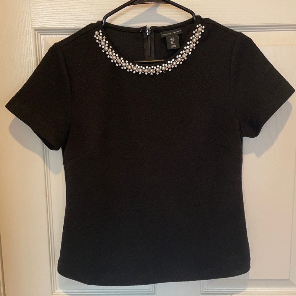 Textured black work blouse